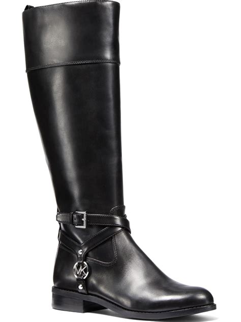 michael michael kors preston leather tall riding boots|Michael Michael Kors Women's Black Leather Preston Tall Riding .